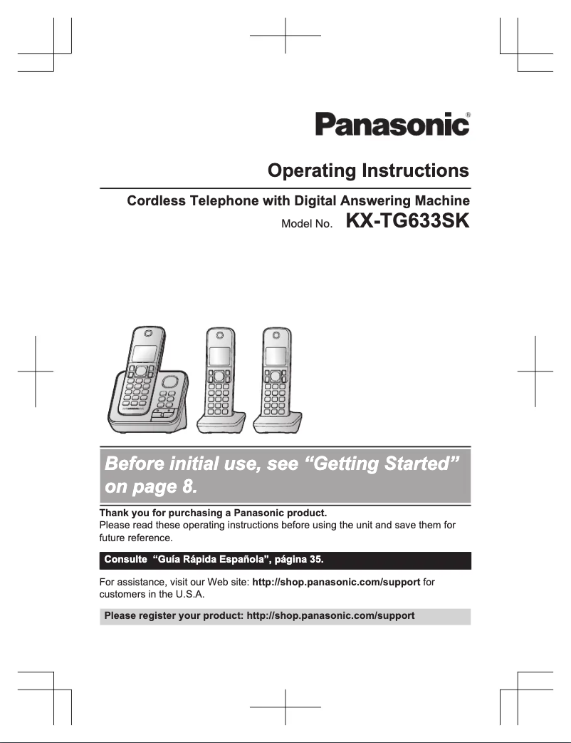 Page 1 of the manual User Manual Panasonic KX-TG633SK