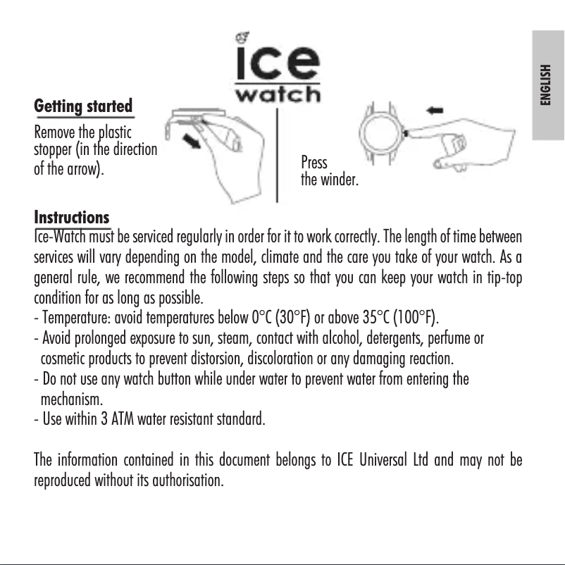 Page 1 of the manual User Manual ICE Watch Time