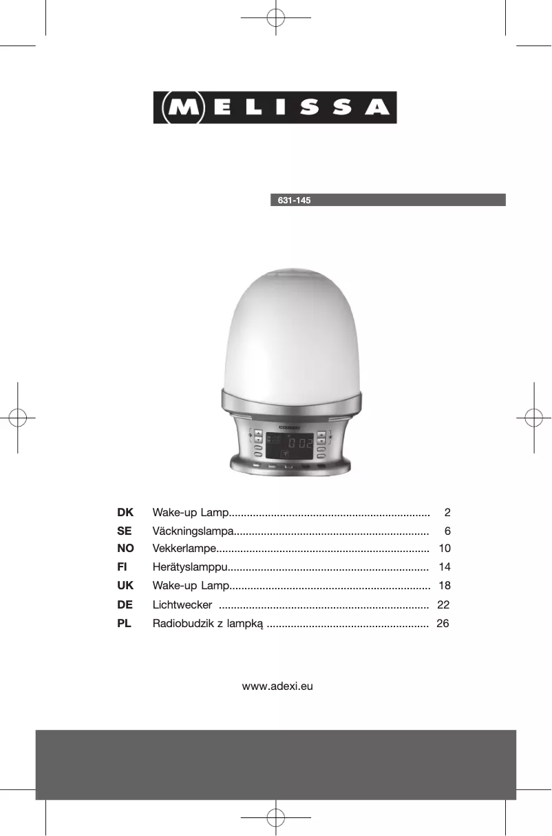 Page 1 of the manual User Manual Melissa 631-145