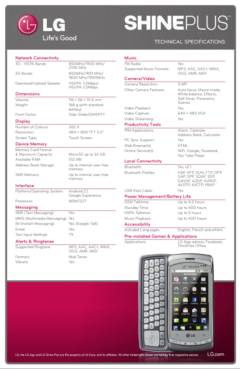 First page image of the manual for C710H