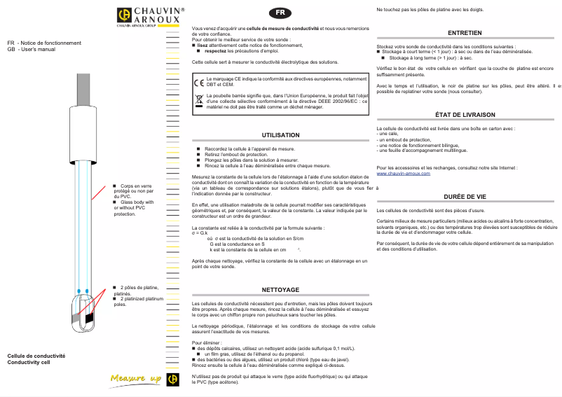 Page 1 of the manual User Manual Chauvin Arnoux XCP4
