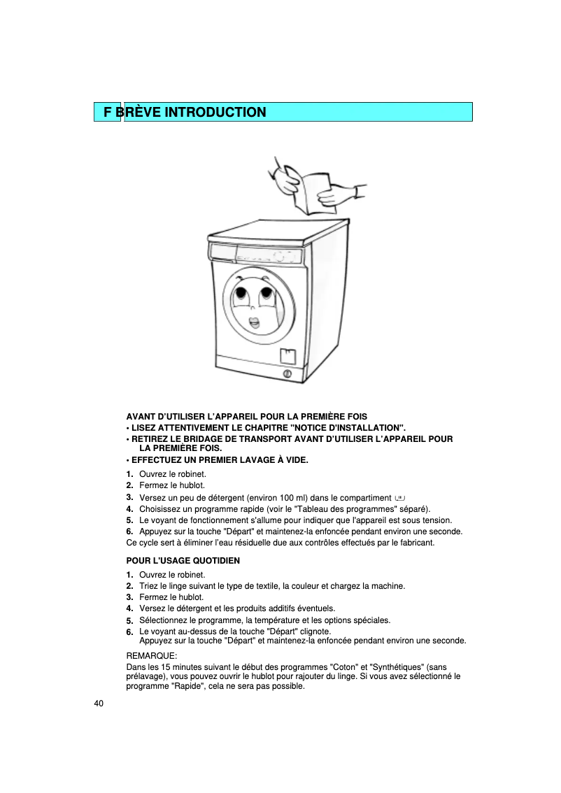 Page 1 of the manual User Manual Whirlpool AWM 022