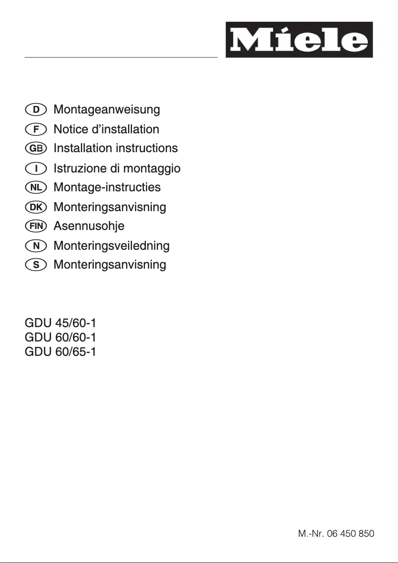 Page 1 of the manual User Manual Miele G 1220 SCU