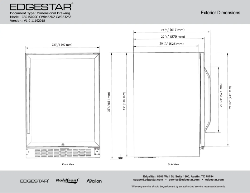 First page image of the manual for CWR532SZ