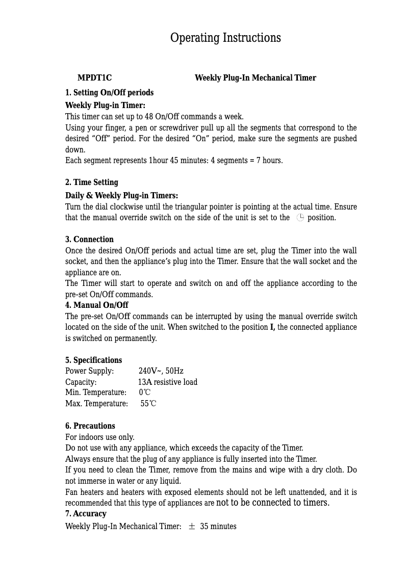Page 1 of the manual User Manual SMJ MPDT1C
