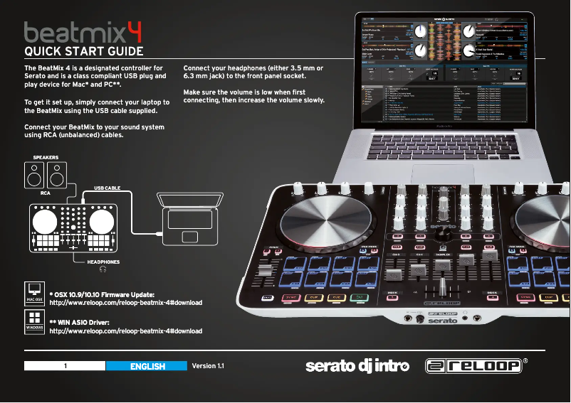 First page image of the manual for Beatmix 4 MK2