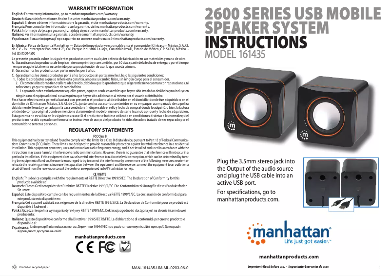 First page image of the manual for 2600