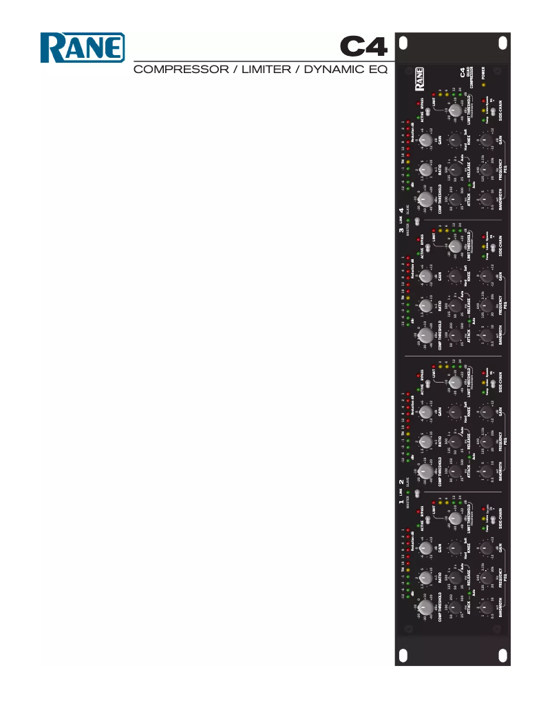 Page 1 of the manual User Manual Rane C4