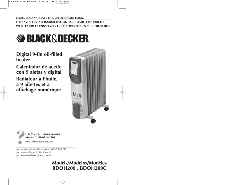Page 1 de la notice Manuel utilisateur Black & Decker BDOH200
