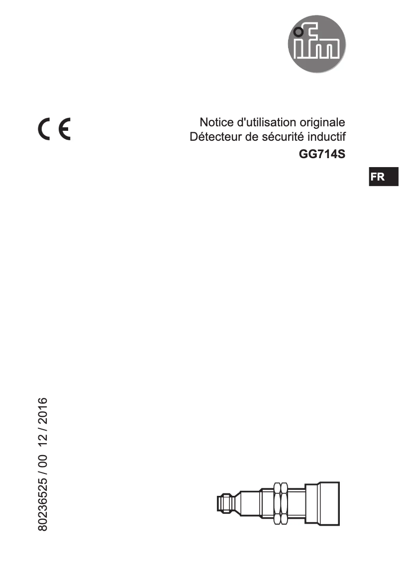 Page 1 of the manual User Manual IFM GG714S