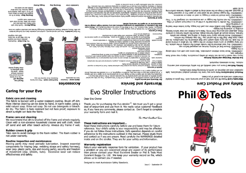 First page image of the manual for evo