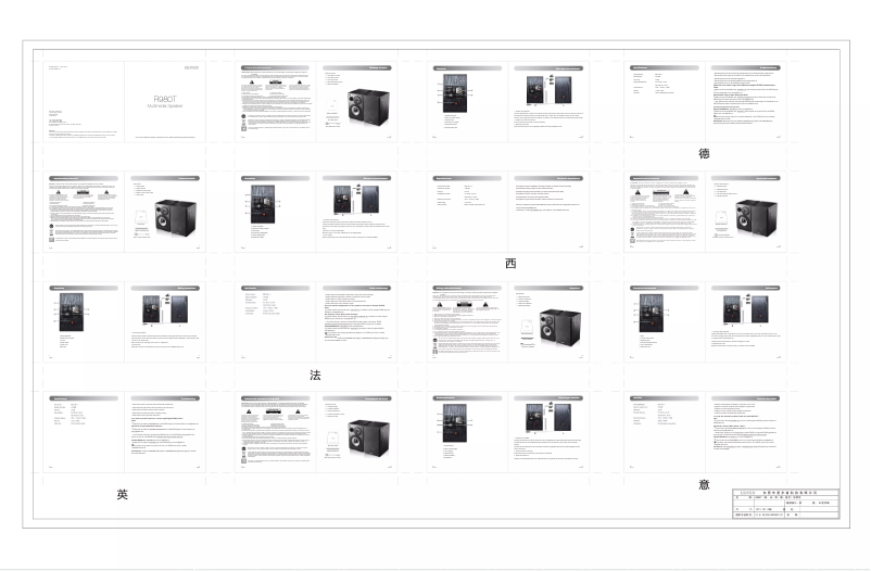 First page image of the manual for R980T