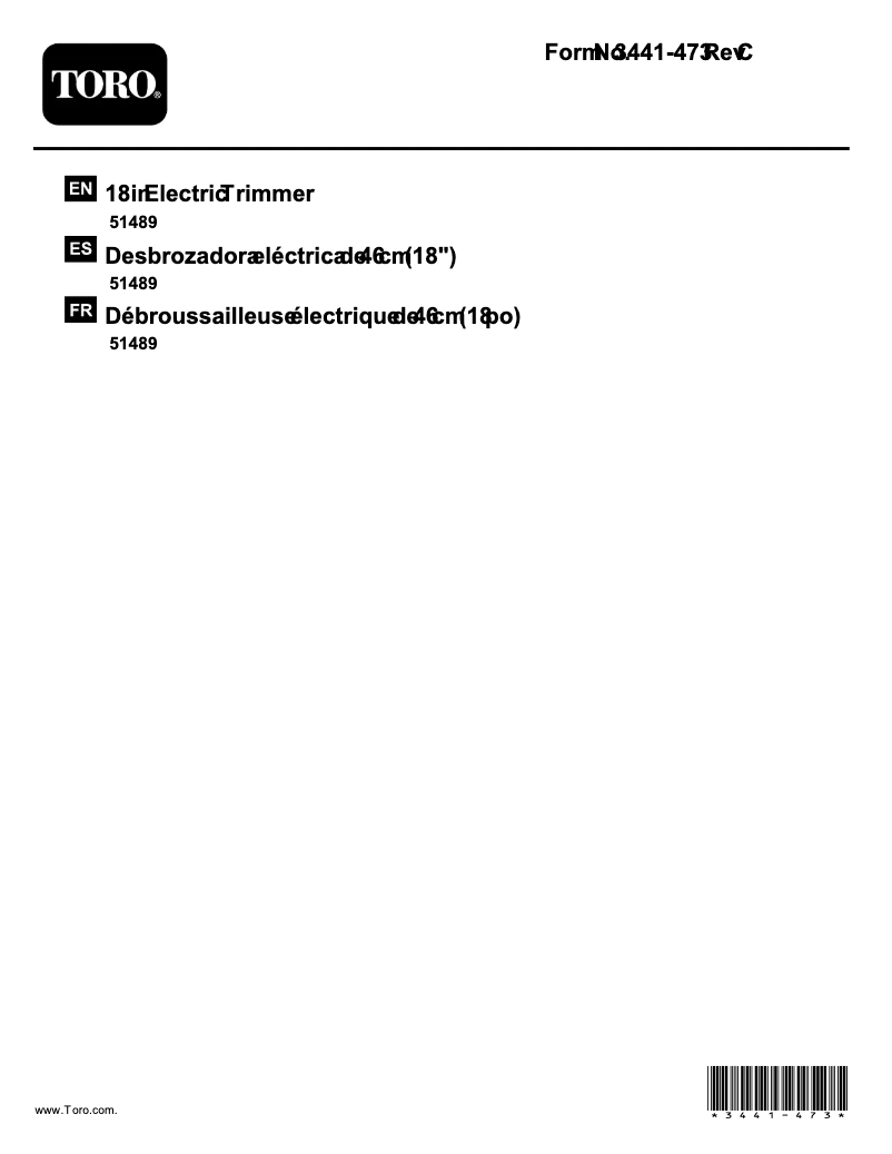 First page image of the manual for 51489