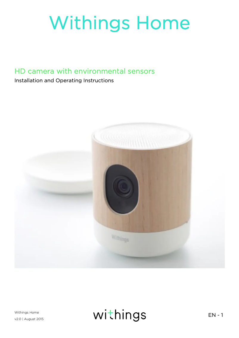 First page image of the manual for Home