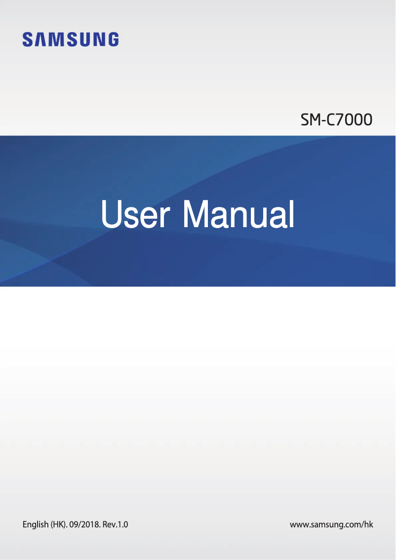 First page image of the manual for Galaxy C7