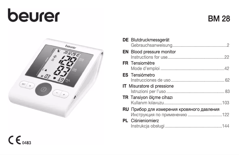 Page 1 of the manual User Manual Beurer BM 28