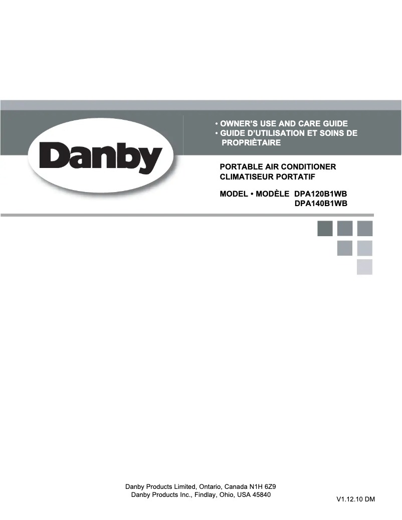 Page 1 of the manual Use and Maintenance Manual Danby DPA140B1WB