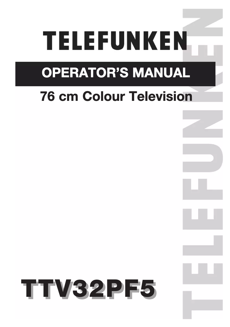 Page 1 of the manual User Manual Telefunken TTV-32PF5