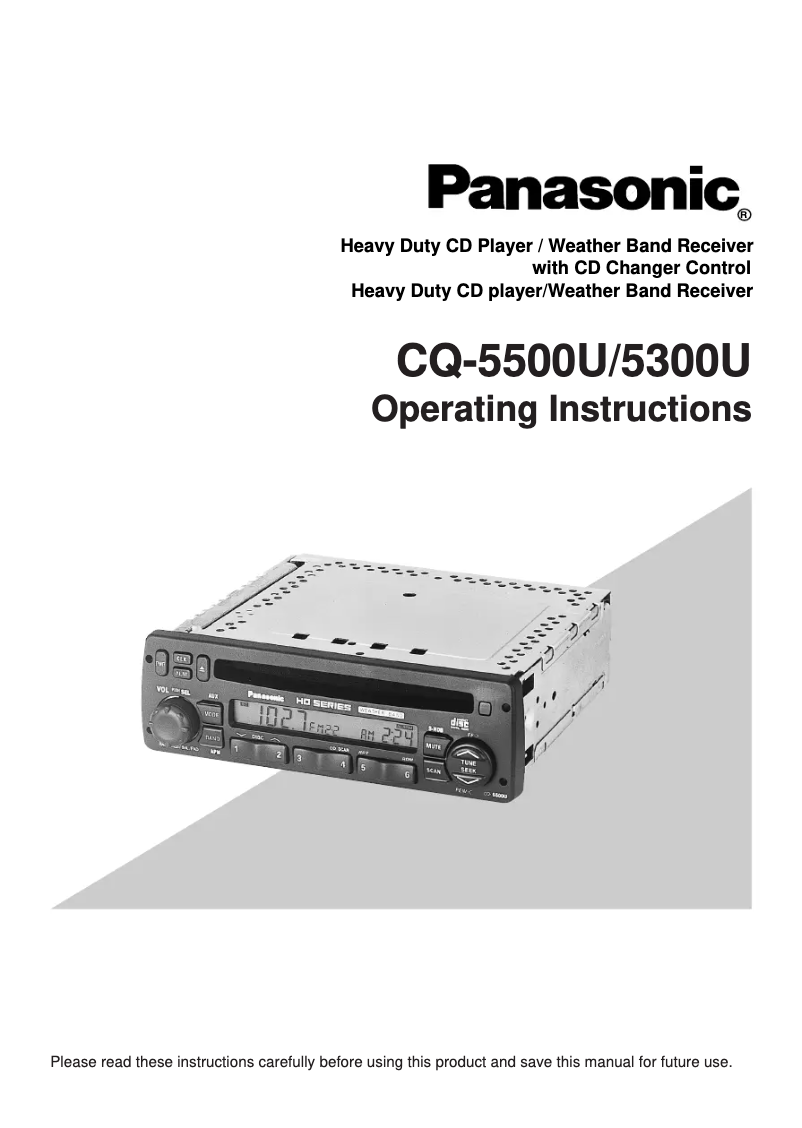 Page 1 of the manual User Manual Panasonic CQ-5500U