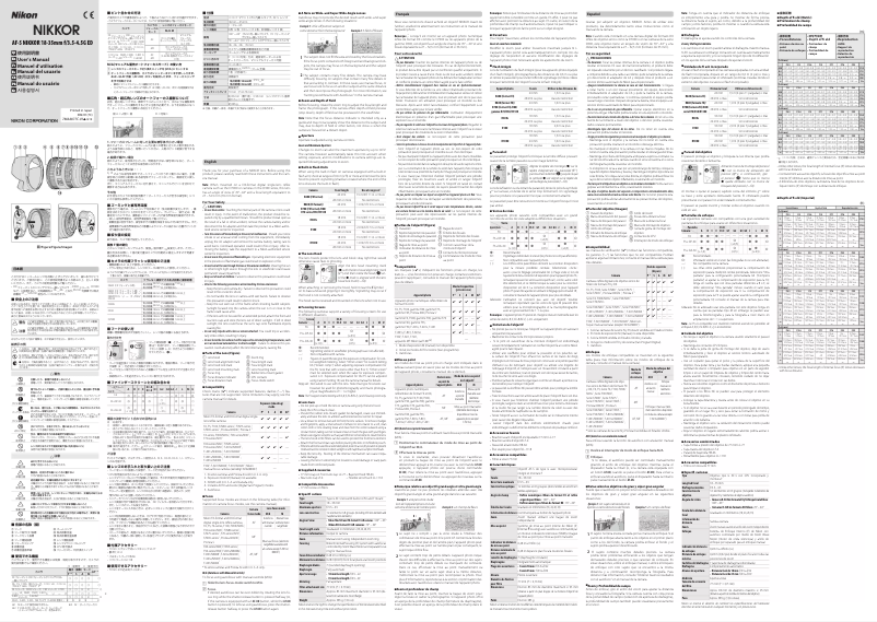 First page image of the manual for AF-S NIKKOR 18-35mm f/3.5-4.5G ED