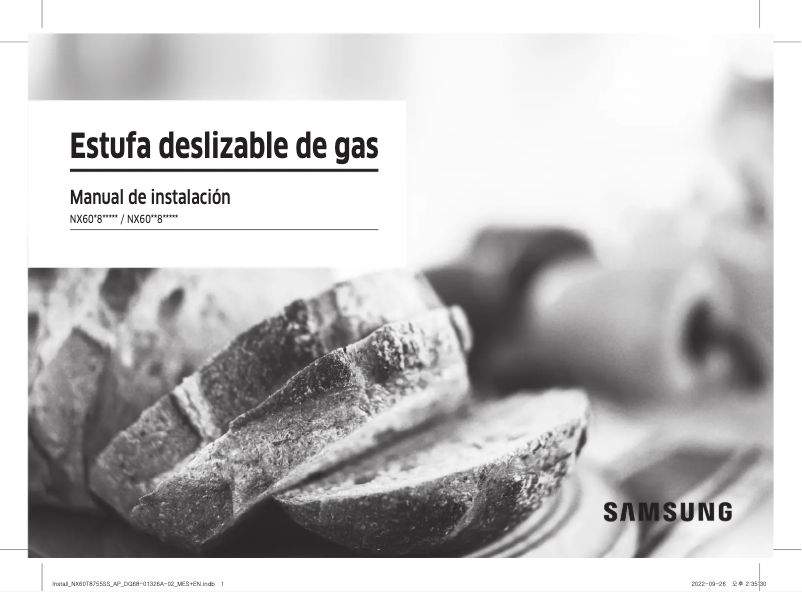 Page 1 of the manual Installation Guide Samsung NX60T8755SS