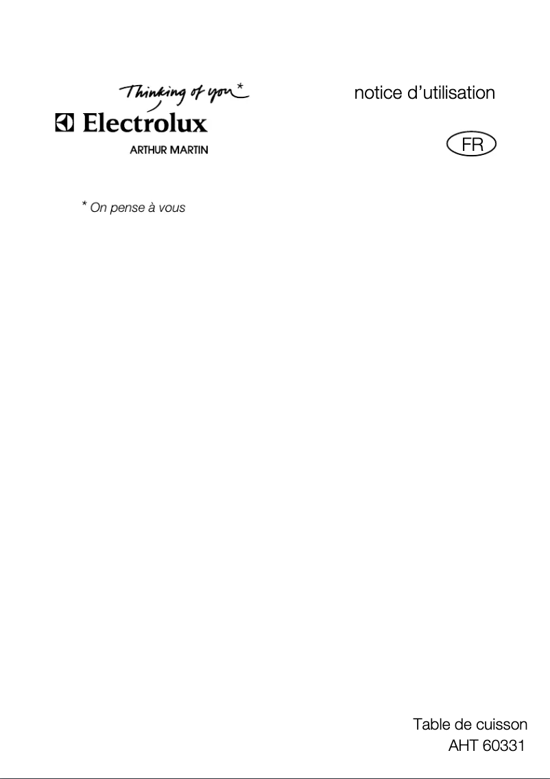 Page 1 of the manual User Manual Arthur Martin-Electrolux AHT60331W