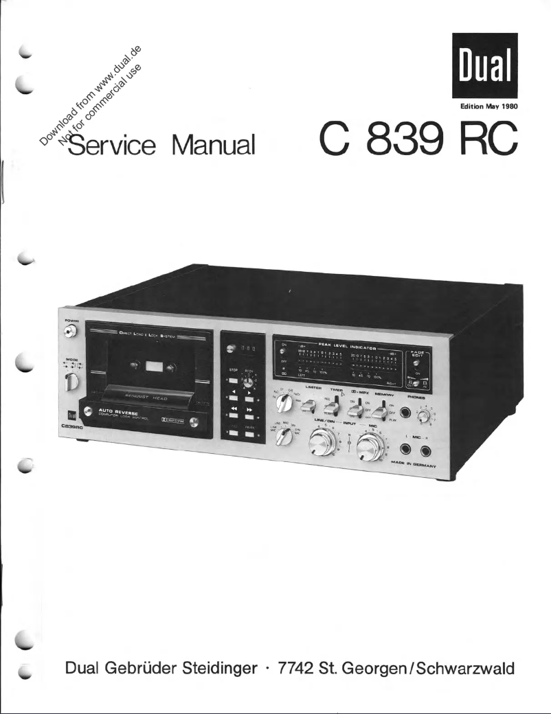 Page 1 of the manual User Manual Dual C 839 RC