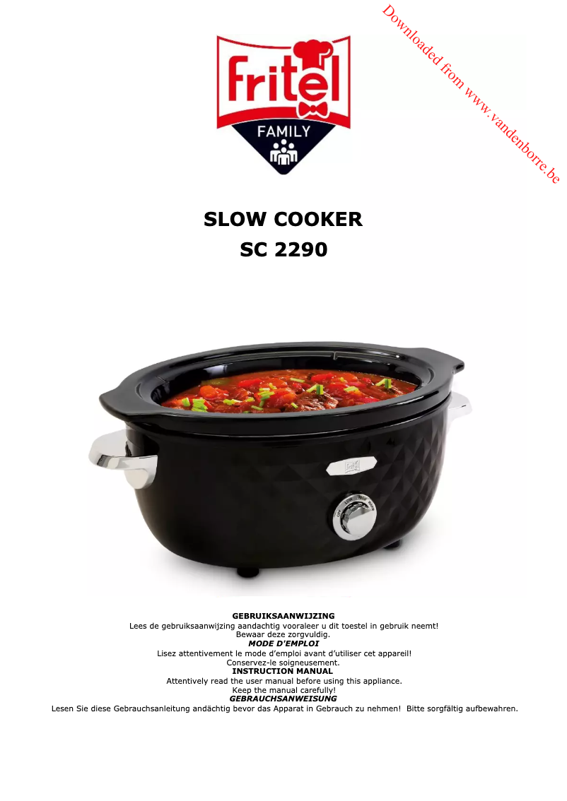 First page image of the manual for SC 2290