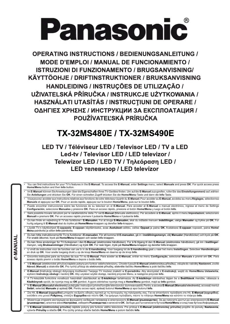 Page 1 of the manual User Manual Panasonic TX-32MS490E