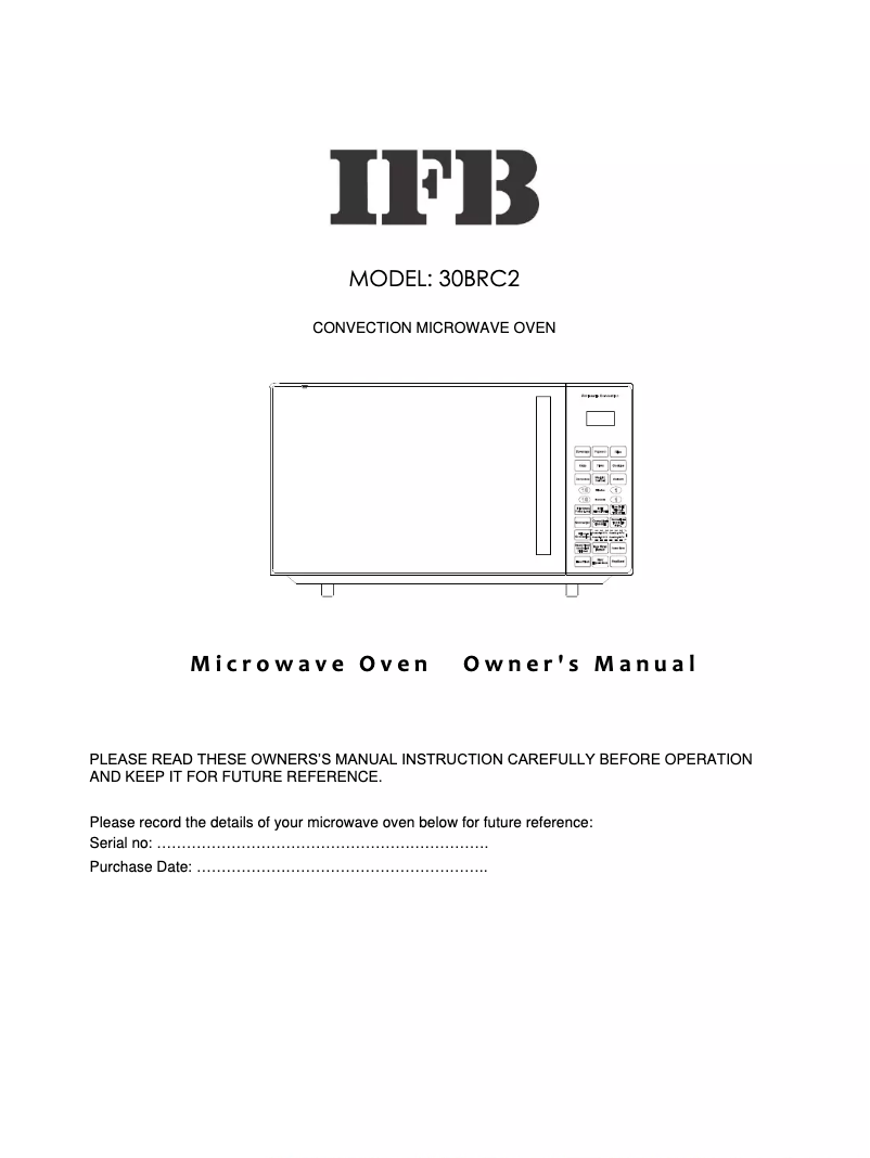 Page 1 of the manual User Manual IFB 30BRC2