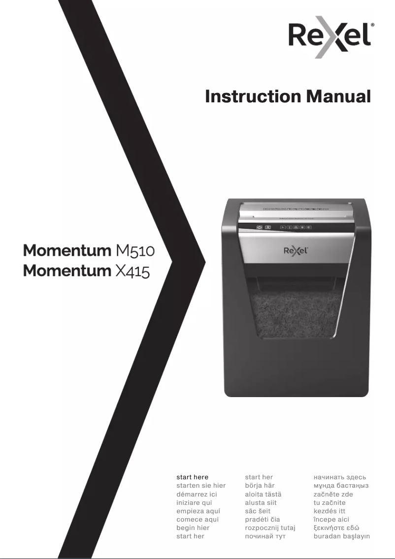 Page 1 of the manual User Manual Rexel Momentum X415