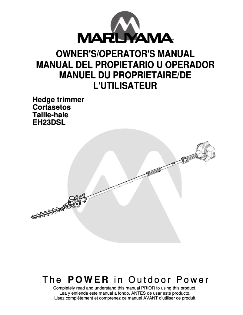 First page image of the manual for EH23DSL