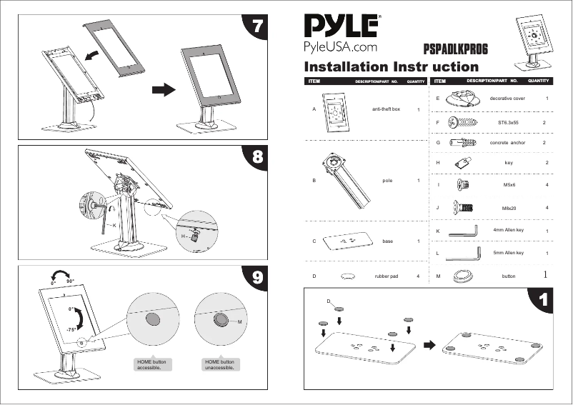 First page image of the manual for PSPADLKPRO6