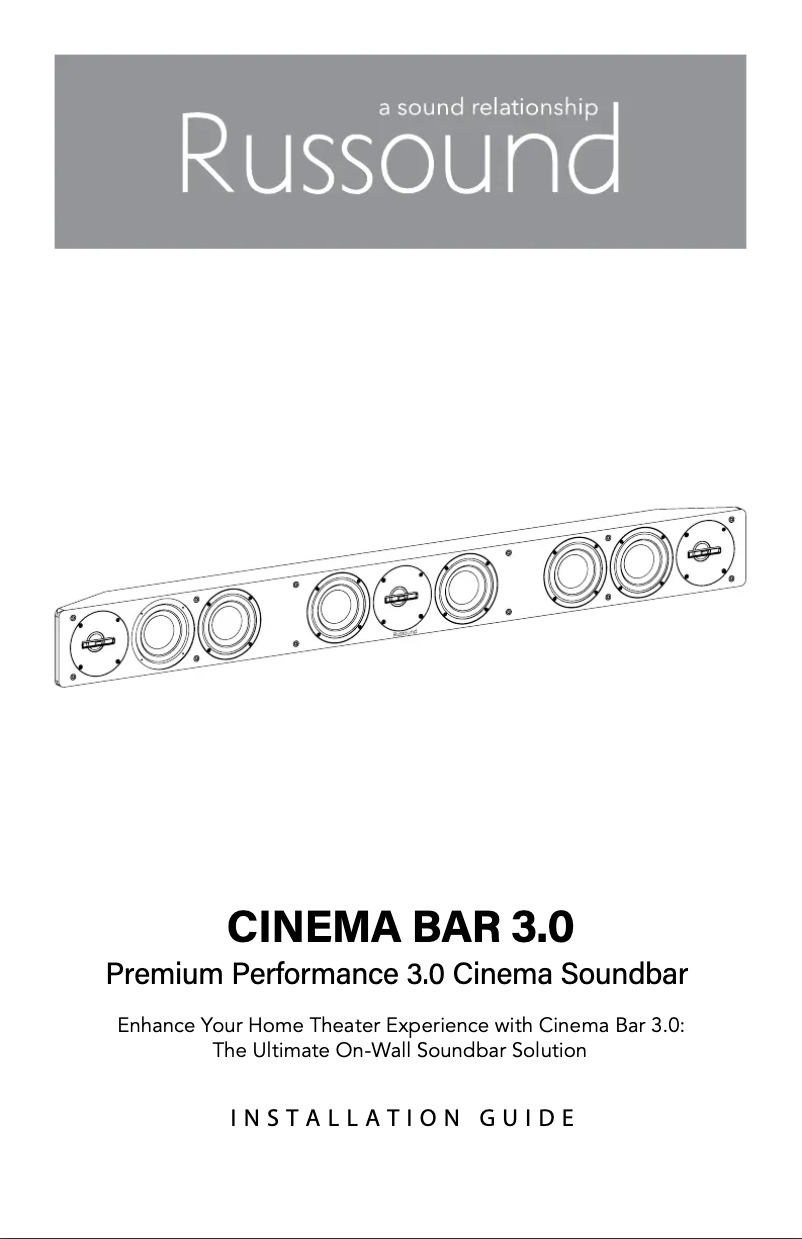 Page 1 of the manual User Manual Russound Cinema Bar 3.0