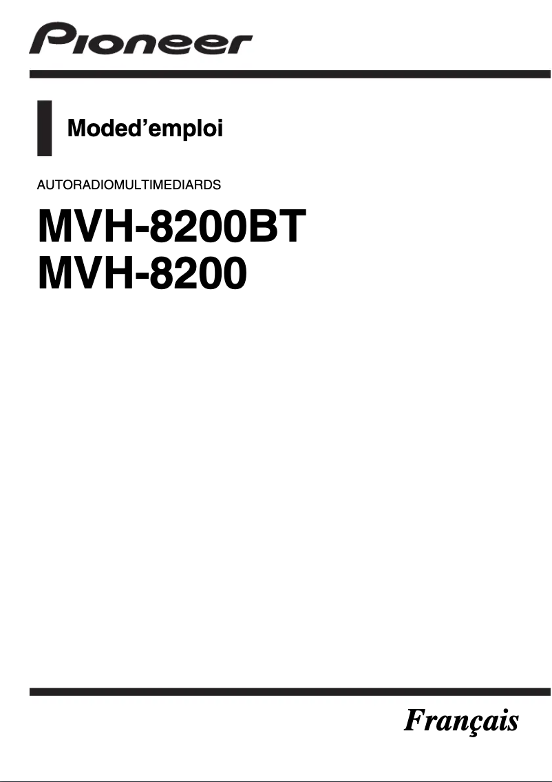 Page 1 of the manual User Manual Pioneer MVH-8200
