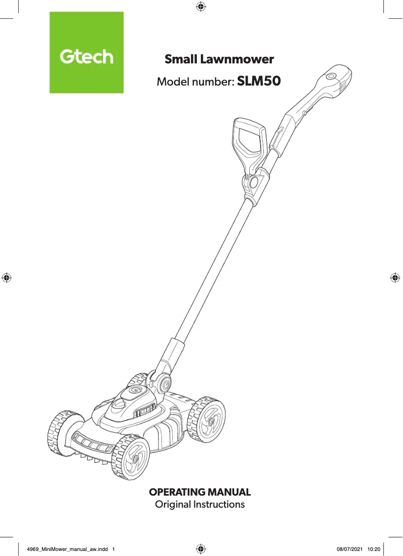 Page 1 of the manual User Manual Gtech SLM50