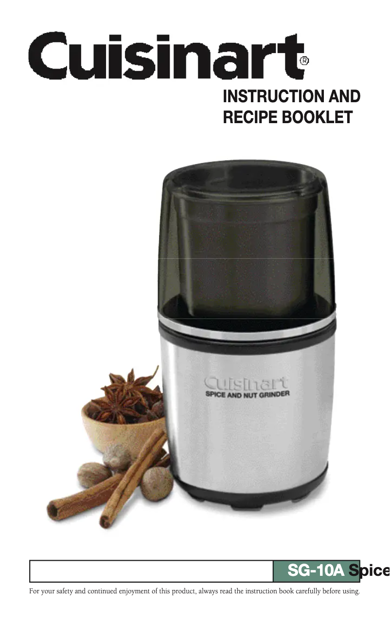 Page 1 of the manual User Manual Cuisinart SG-10A