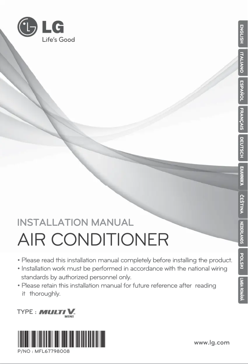 Page 1 of the manual User Manual LG ARUN50LS2B