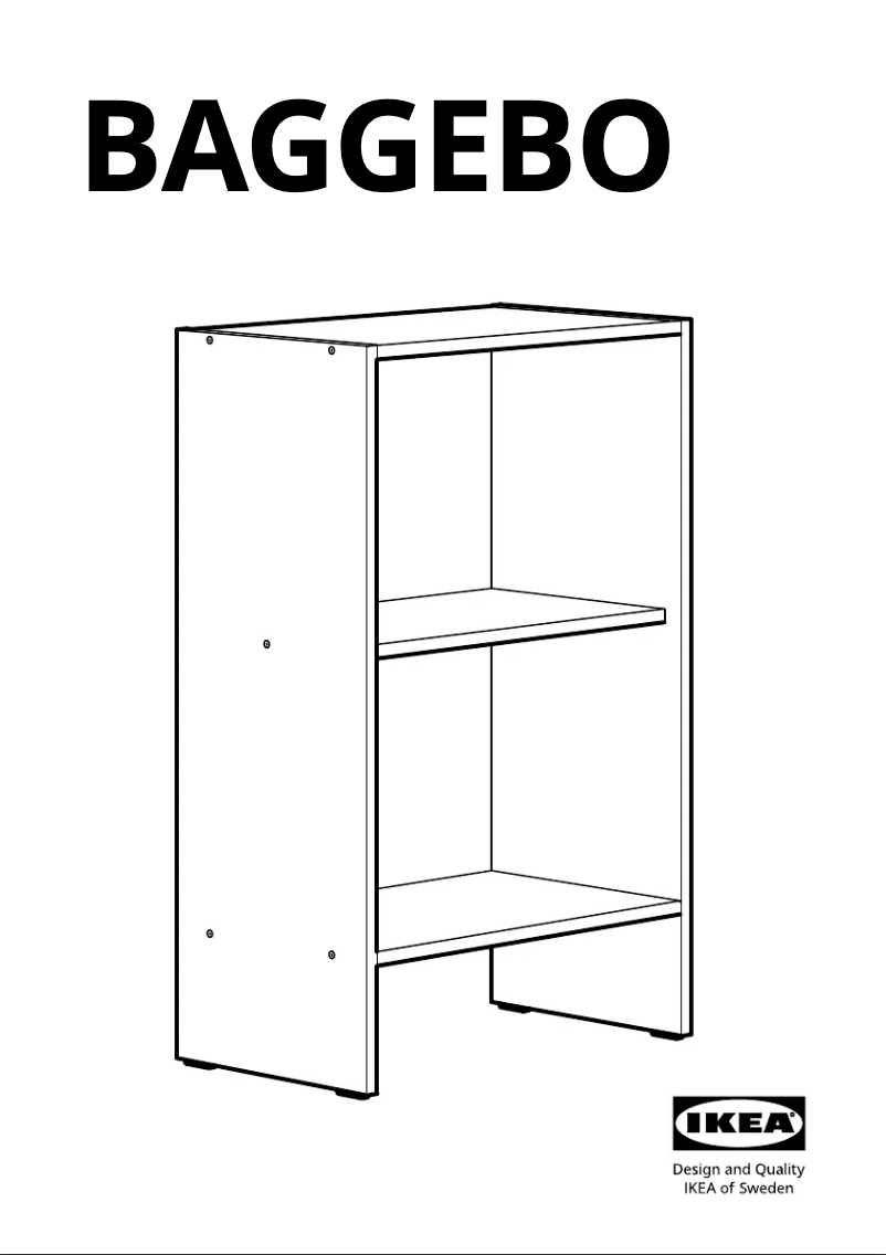 First page image of the manual for BAGGEBO 104.838.75