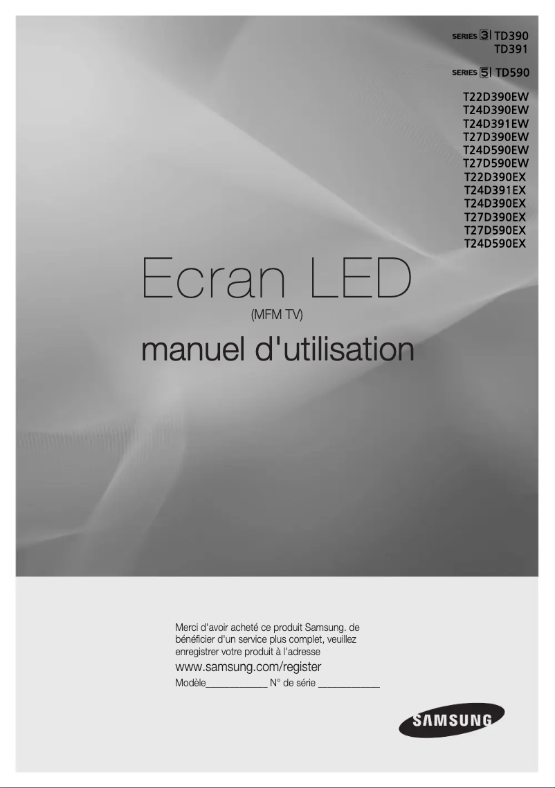 Page 1 of the manual User Manual Samsung T27D390EW