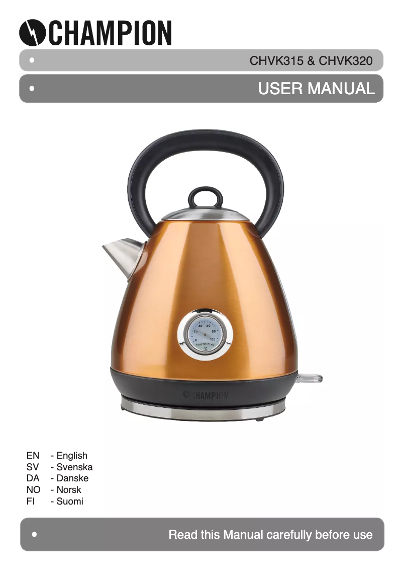 First page image of the manual for CHVK320