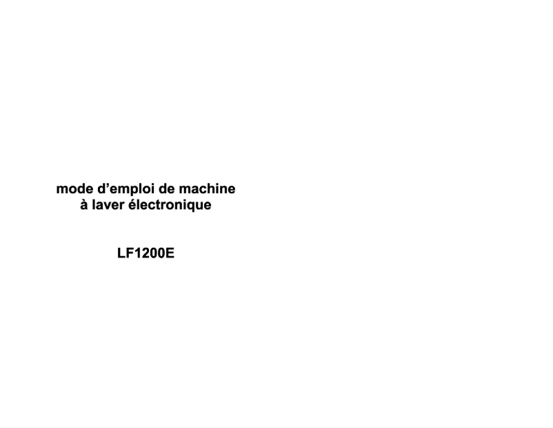 Page 1 of the manual User Manual BSK LF1200E
