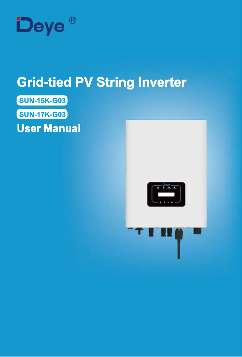 Page 1 of the manual User Manual Deye SUN-12K-G03-P