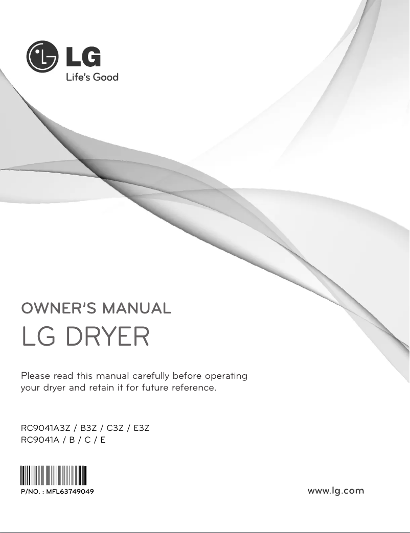 First page image of the manual for RC9041E