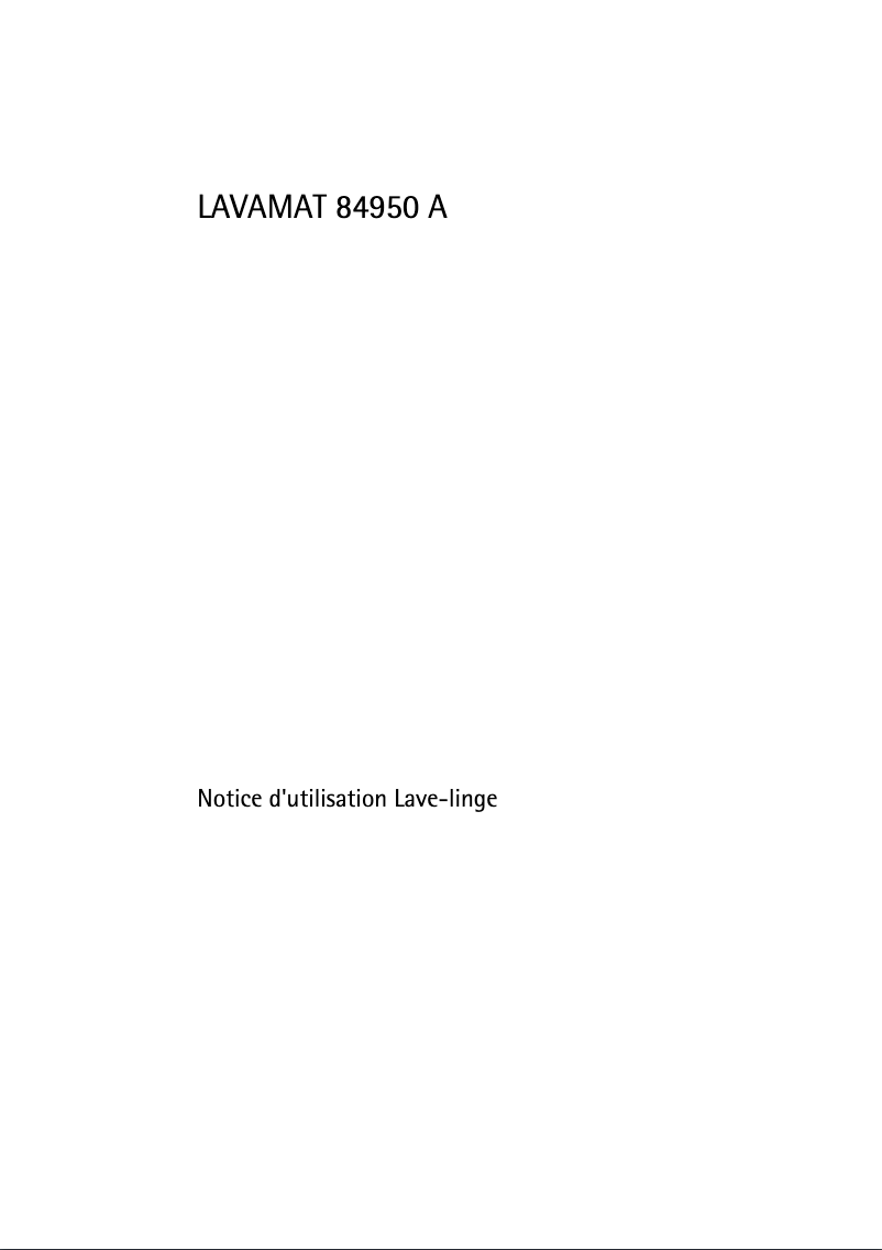 Page 1 of the manual User Manual AEG L84950A