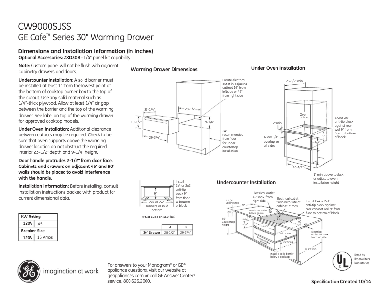 First page image of the manual for CW9000SJSS
