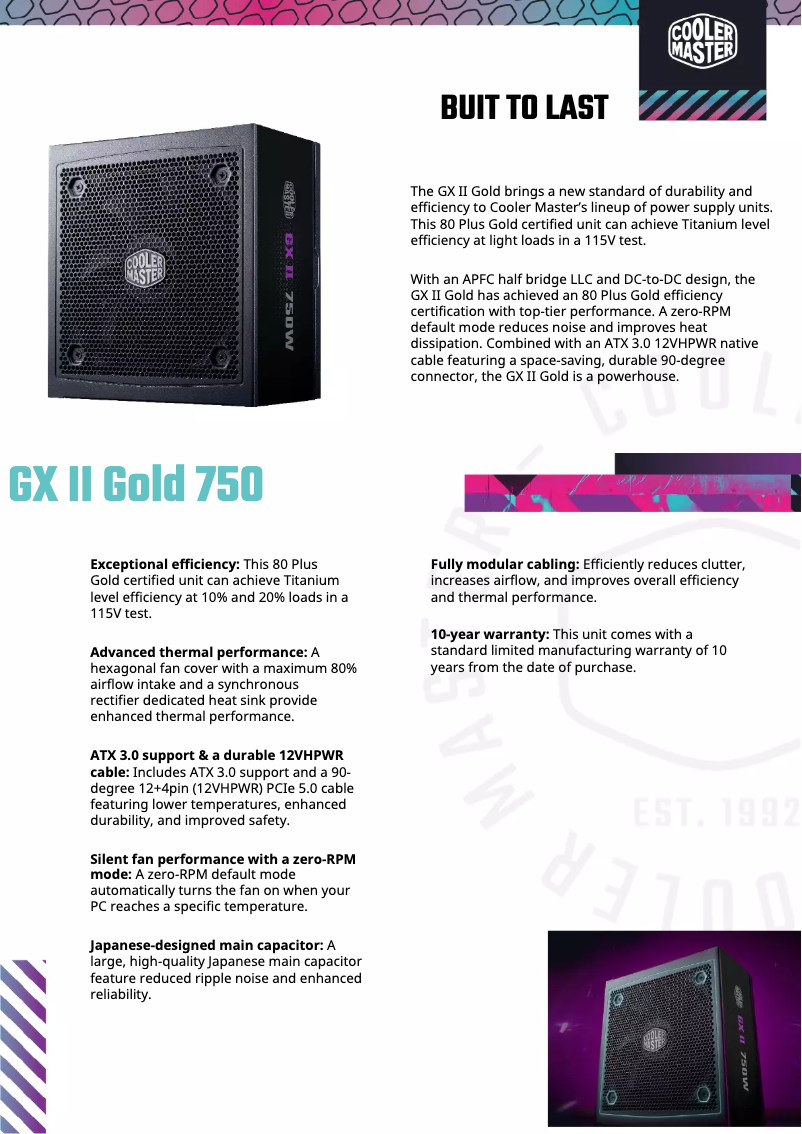 First page image of the manual for GX II Gold 750