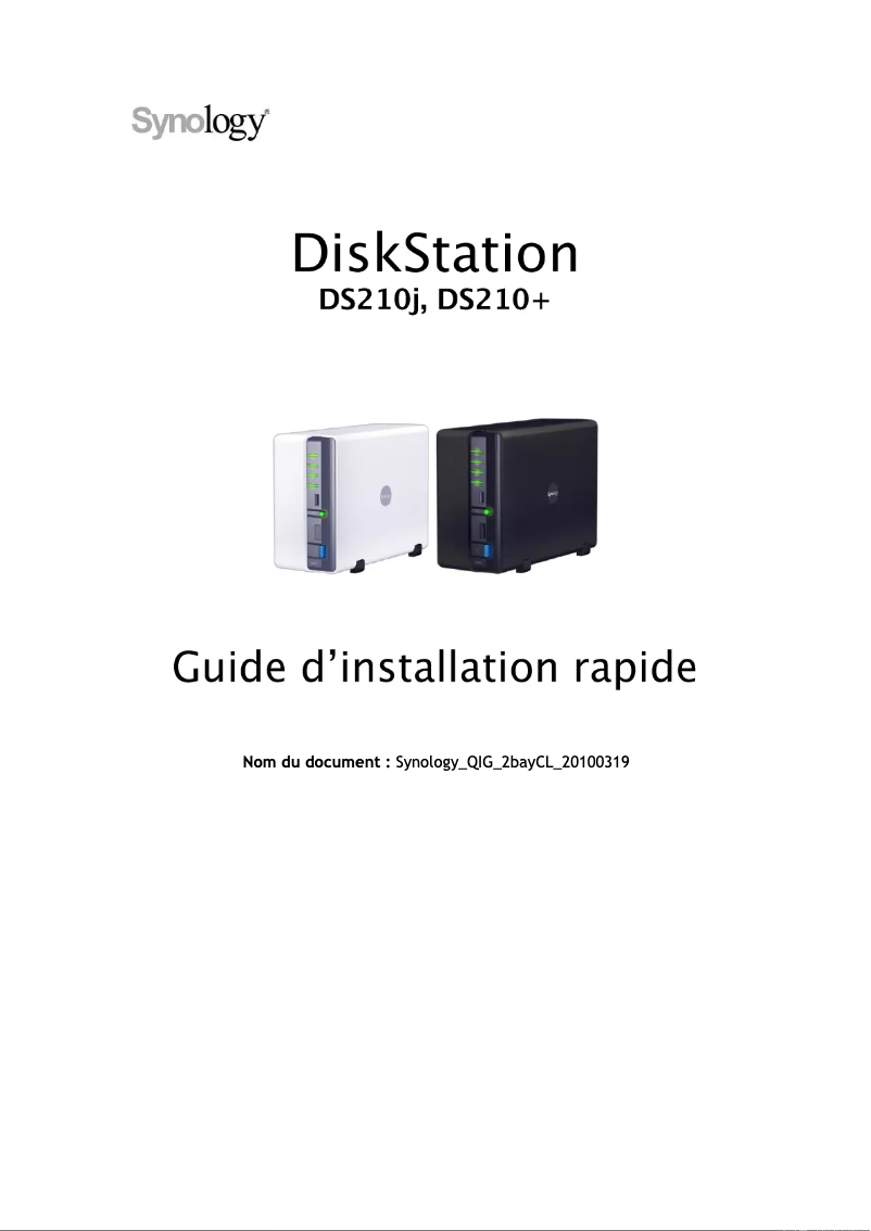 First page image of the manual for DiskStation DS210j