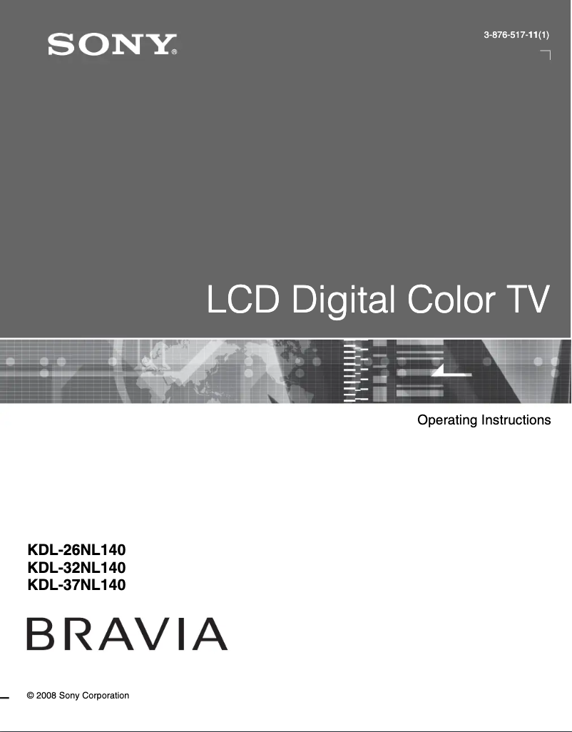 Page 1 of the manual User Manual Sony Bravia KDL-37NL140