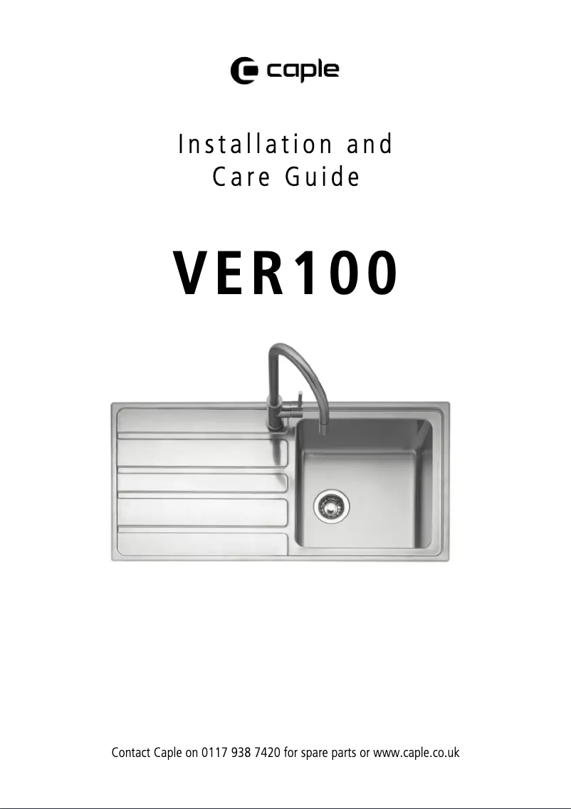Page 1 of the manual User Manual Caple VER100